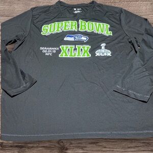 NFL Black Super Bowl XLIX Seahawks Long Sleeve Tee